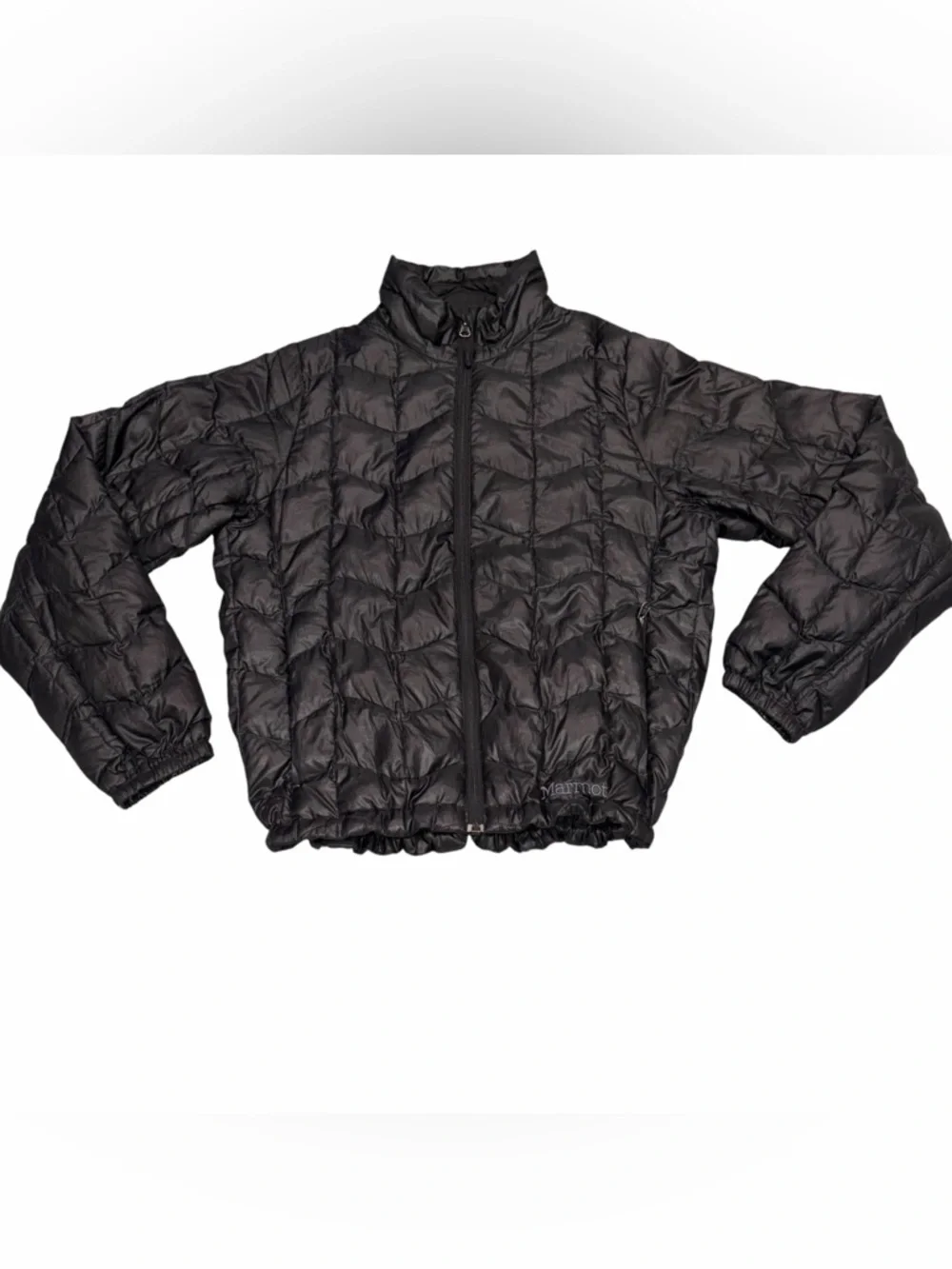 Marmot Black Quilted 800 Fill Goose Down Puffer Jacket Coat size Medium